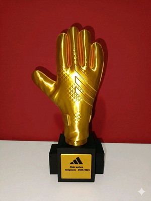 Golden glove trophy new for goalkeeper with base