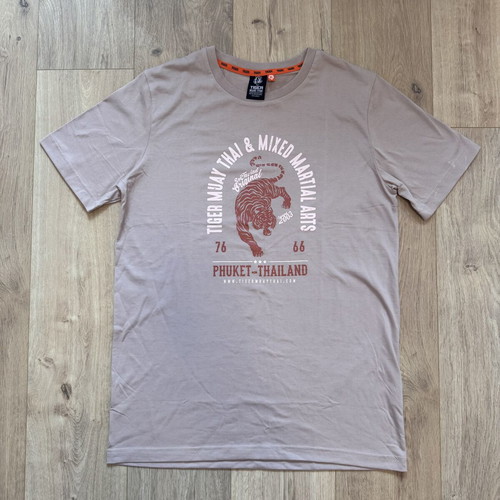 Tiger Muay Thai Phuket Thailand Graphic T-Shirt XL beige cotton like new