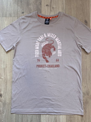 Tiger Muay Thai Phuket Thailand Graphic T-Shirt XL beige cotton like new