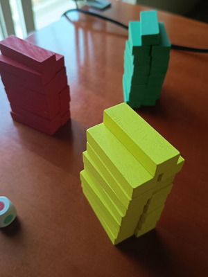 Mini Colored Jenga Travel Game 45 Pieces Like New