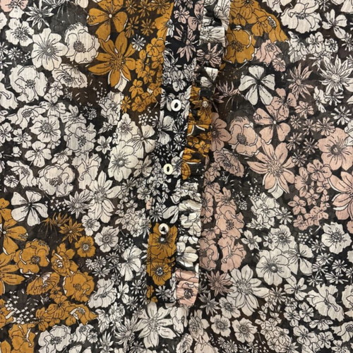 Floral Semi-Transparent Shirt H&M New, Size M 38 10, Multicolor