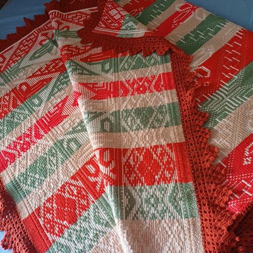 Vintage Handmade Woven Throw Blanket 110x180 cm