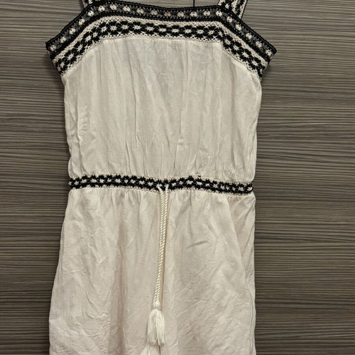 Bershka linen romper used, black and white, size XS
