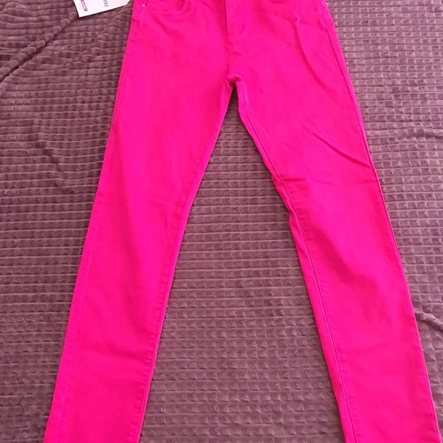 Women's pants new fuchsia elastic denim size 44