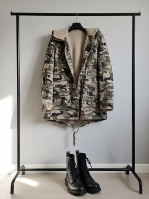 Unisex Military Jacket XL with fleece lining and detachable vest like new