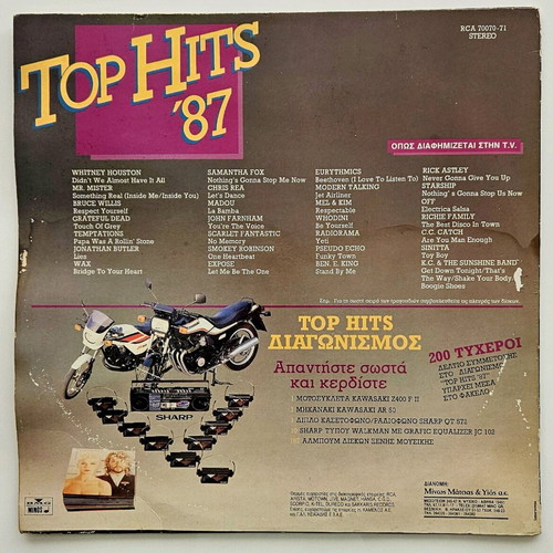 Top Hits '87 double vinyl record used