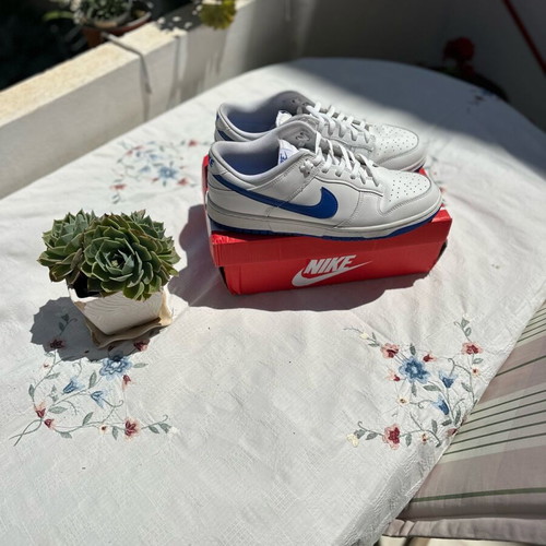 Nike Dunk Low men's size 46 like new, white and blue