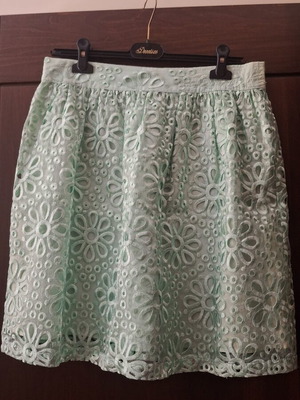 ASOS Mini Skirt Mint Color Lace Like New, Size L 40 12