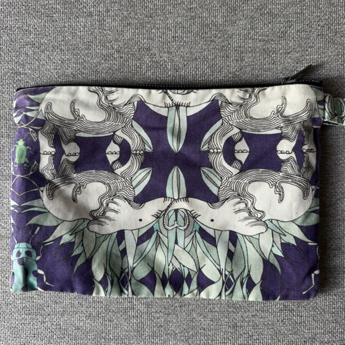 Bleecker & Love Handbag like new, colorful cotton pouch with zipper