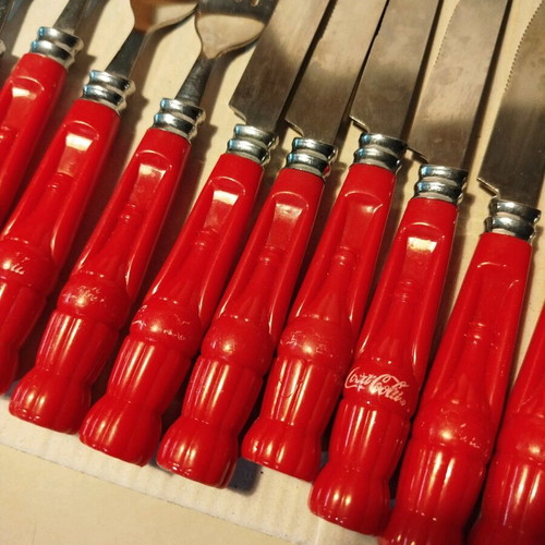 Coca Cola collectible cutlery used, set of 11 pieces