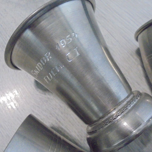 Svensk Tenn vintage pewter cups set of 3 used