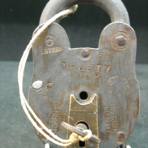 Trusty Lock heavy-duty padlock used with functional key
