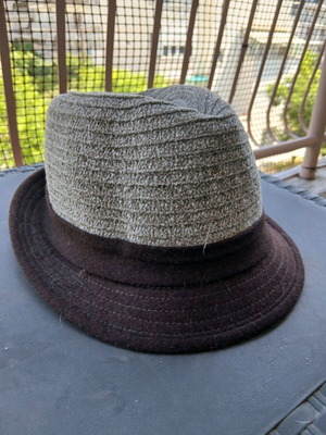 Hat used, size 57, 100% cotton, beige brown