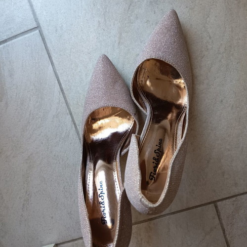 Pink gold high heels
