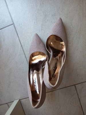 Pink gold high heels