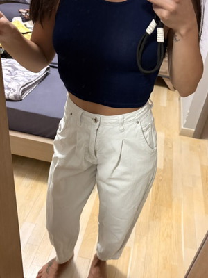 White balloon jeans XS Asos with free blouse