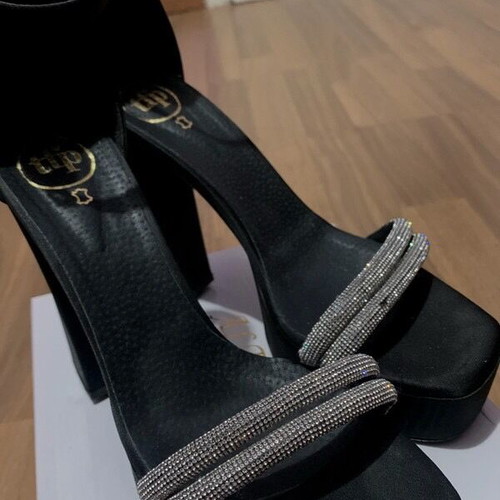 The Fashion Project black sandals with rhinestones like new, size 40
