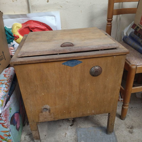 Old wooden Kronos refrigerator with minor damages