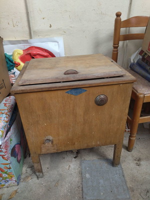 Old wooden Kronos refrigerator with minor damages