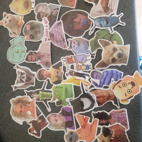 Stickers new, 50 pieces with funny faces