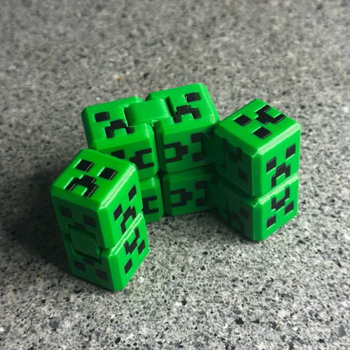 Fidget cube with Creeper face from Minecraft new