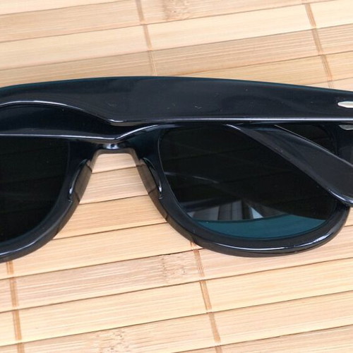 Ray Ban Wayfarer sunglasses used, black, made in USA