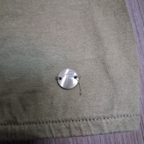 Tom Tailor blouse used, size M, olive green with lace
