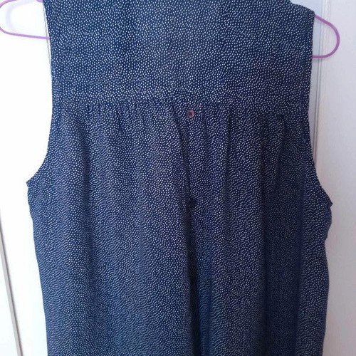 Bershka summer shirt medium dark blue with white polka dots like new