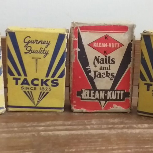 Collectible boxes with nails used, set of 4 pieces