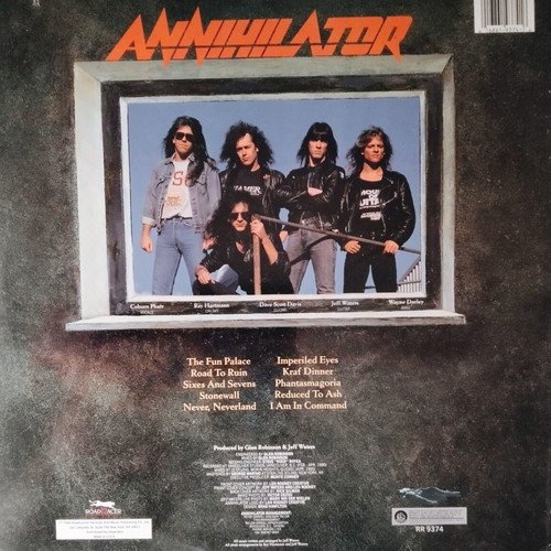 Annihilator Never Neverland LP used, metal, first press 1990