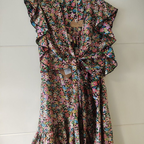 Floral Asymmetric Skirt and Top Set with Gold Thread new