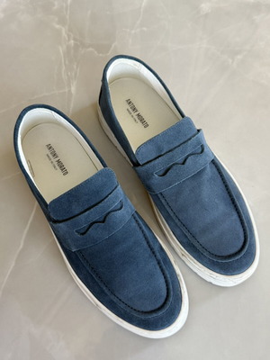 Antony Morato blue leather moccasins, size 42