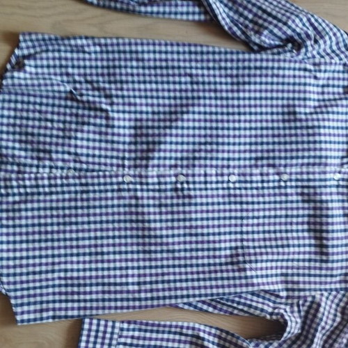 Elvina Man men's checkered shirt M/L, purple blue white