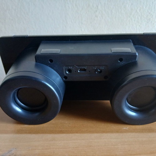 Compact Bluetooth speaker, modern black design