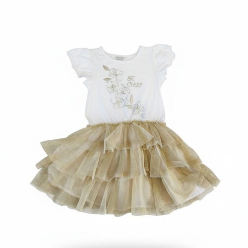 Prenatal gold-white children's dress size 6-7 years like new
