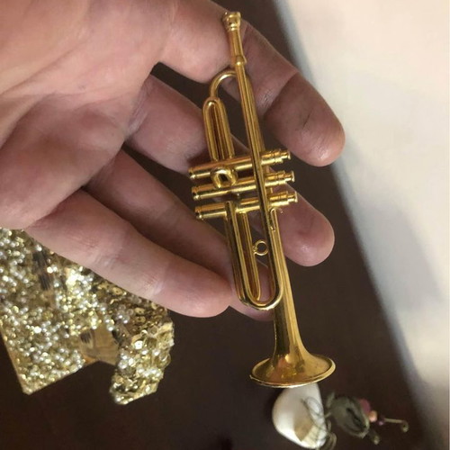 Bronze miniature trumpet handmade, new