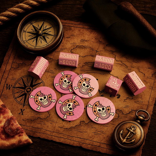 One Piece dice and token set Bonney inspired Edition made to order