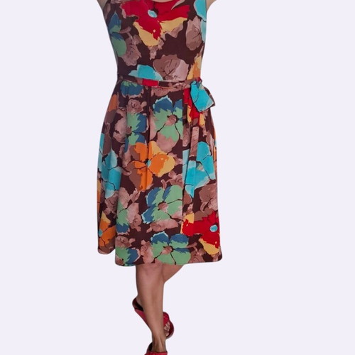 Laura Ashley Silk Floral Dress EU 36 UK 10 like new