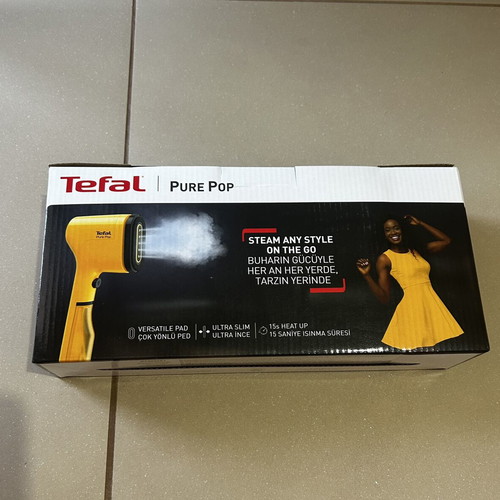 Tefal Pure Pop handheld garment steamer 1300W, yellow, 70ml