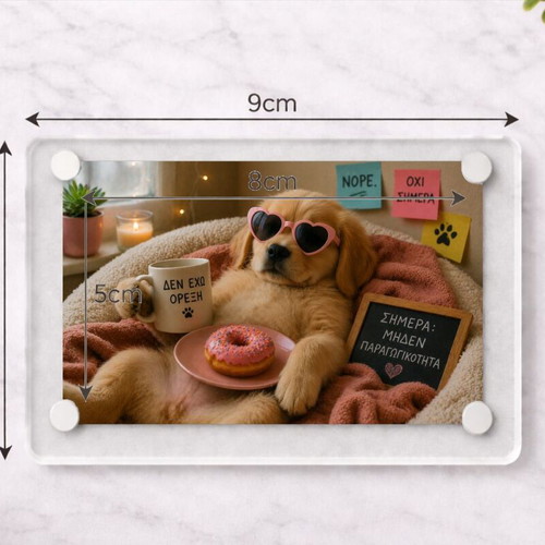 Acrylic fridge magnet "Zero Productivity" new