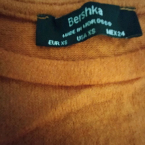 Bershka long sleeve crop top size XS brown-orange like new