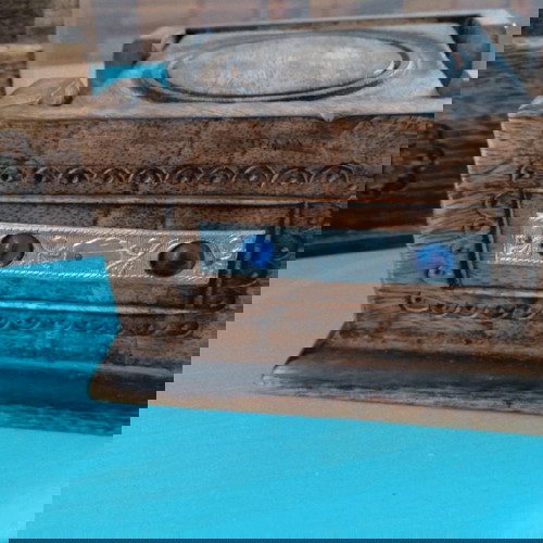 Σετ οργάνωσης γραφείου vintage 3τμχ μεταχειρισμένο με ξύλινα στοιχεία