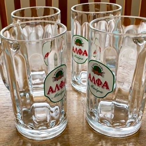 Alpha beer glasses set of 4 like new with IKEA gift glass 0.5l