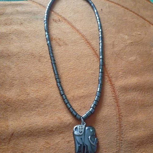 Elephant Hematite Necklace with 925 Silver Pendant new