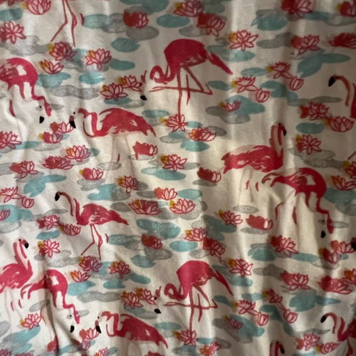 Flamingo print shirt used, pink/white, size S/M