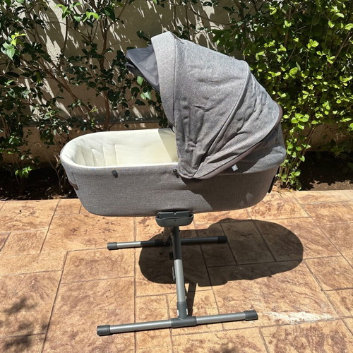 Inglesina Aptica Darwin baby transport system used with isofix base and 2 bags
