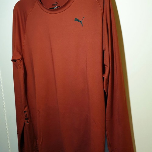 Puma men's sports shirt brick red new, size M