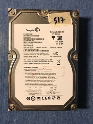 Seagate Barracuda 7200.11 ST3500320AS 500GB SATA2 μεταχειρισμένο