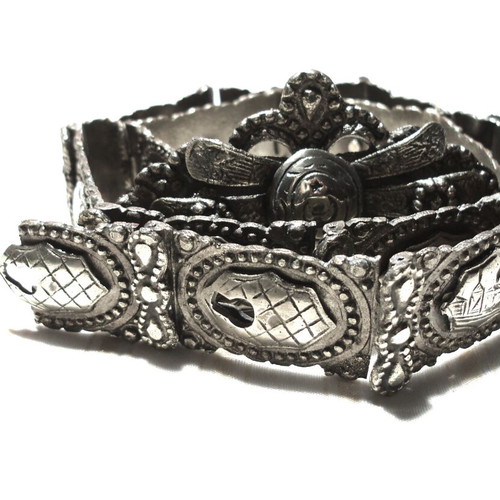 Men's Ottoman silver solid warrior belt used