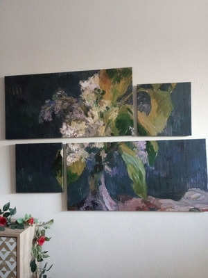 Wall canvas painting like new, set of four pieces